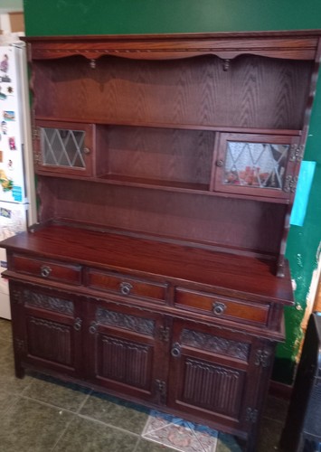Antique welsh dresser leaded - antique,