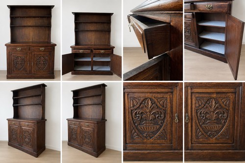 Antique carved oak dresser - antique,